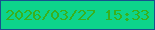 文字の大きさ：3、枠の色：16518e、背景の色：0dd48b、文字の色：38b11d 無料ブログパーツのブログ時計