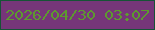 文字の大きさ：3、枠の色：165336、背景の色：763679、文字の色：5d992f 無料ブログパーツのブログ時計