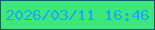 文字の大きさ：4、枠の色：16556e、背景の色：3de77d、文字の色：19aaf5 無料ブログパーツのブログ時計