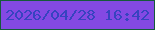 文字の大きさ：1、枠の色：165a3b、背景の色：8449e3、文字の色：3743c0 無料ブログパーツのブログ時計