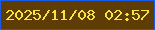 文字の大きさ：4、枠の色：165beb、背景の色：5e3c04、文字の色：f4e63c 無料ブログパーツのブログ時計