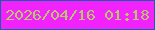 文字の大きさ：3、枠の色：1660ab、背景の色：f222fd、文字の色：b7c86b 無料ブログパーツのブログ時計