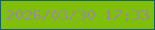文字の大きさ：2、枠の色：166167、背景の色：80bf08、文字の色：988b9a 無料ブログパーツのブログ時計