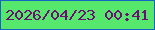 文字の大きさ：4、枠の色：1664c3、背景の色：56e76d、文字の色：6d0e74 無料ブログパーツのブログ時計