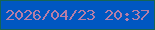 文字の大きさ：4、枠の色：166554、背景の色：0057c1、文字の色：b67ea7 無料ブログパーツのブログ時計