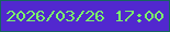 文字の大きさ：1、枠の色：16655f、背景の色：5228cf、文字の色：7bf869 無料ブログパーツのブログ時計