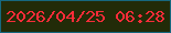 文字の大きさ：3、枠の色：16687e、背景の色：222b08、文字の色：fa2c39 無料ブログパーツのブログ時計