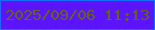 文字の大きさ：4、枠の色：166df9、背景の色：5c14fc、文字の色：616712 無料ブログパーツのブログ時計