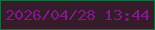文字の大きさ：3、枠の色：166e40、背景の色：361b2b、文字の色：801989 無料ブログパーツのブログ時計