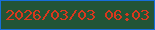 文字の大きさ：5、枠の色：166eda、背景の色：225436、文字の色：d9381d 無料ブログパーツのブログ時計