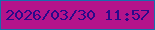 文字の大きさ：4、枠の色：166fad、背景の色：b4148b、文字の色：2a098a 無料ブログパーツのブログ時計