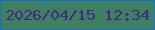 文字の大きさ：5、枠の色：1670bb、背景の色：3f8065、文字の色：3f2c7e 無料ブログパーツのブログ時計