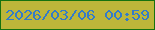文字の大きさ：3、枠の色：16720f、背景の色：bdb63a、文字の色：337bc9 無料ブログパーツのブログ時計