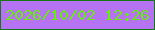 文字の大きさ：1、枠の色：167514、背景の色：b573f3、文字の色：65ed0c 無料ブログパーツのブログ時計