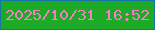 文字の大きさ：5、枠の色：1675ab、背景の色：1daa27、文字の色：f77cc9 無料ブログパーツのブログ時計