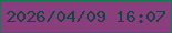 文字の大きさ：1、枠の色：167952、背景の色：893f7e、文字の色：1a413f 無料ブログパーツのブログ時計