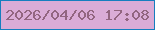 文字の大きさ：1、枠の色：167ebf、背景の色：daacd7、文字の色：926580 無料ブログパーツのブログ時計
