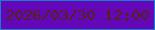 文字の大きさ：4、枠の色：167fcd、背景の色：6407b8、文字の色：512413 無料ブログパーツのブログ時計