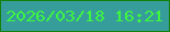 文字の大きさ：2、枠の色：16810a、背景の色：369d9a、文字の色：3ef641 無料ブログパーツのブログ時計