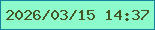 文字の大きさ：2、枠の色：16819c、背景の色：8dfacc、文字の色：445622 無料ブログパーツのブログ時計