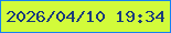 文字の大きさ：4、枠の色：1681f2、背景の色：d2fb3a、文字の色：193b7c 無料ブログパーツのブログ時計