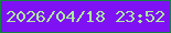 文字の大きさ：2、枠の色：168245、背景の色：7f12f3、文字の色：abeb9f 無料ブログパーツのブログ時計
