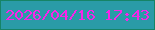 文字の大きさ：2、枠の色：168466、背景の色：2a9ba7、文字の色：f824e8 無料ブログパーツのブログ時計