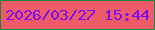 文字の大きさ：5、枠の色：16853d、背景の色：ed5a68、文字の色：7b07fd 無料ブログパーツのブログ時計