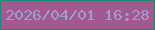 文字の大きさ：4、枠の色：168a77、背景の色：a2598f、文字の色：a19bcf 無料ブログパーツのブログ時計