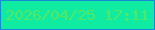 文字の大きさ：2、枠の色：168ad9、背景の色：0feca2、文字の色：53e763 無料ブログパーツのブログ時計