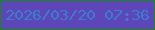 文字の大きさ：3、枠の色：168c13、背景の色：5d45ba、文字の色：3a7fc9 無料ブログパーツのブログ時計