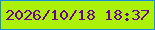 文字の大きさ：5、枠の色：168de1、背景の色：abf109、文字の色：6f0098 無料ブログパーツのブログ時計
