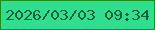 文字の大きさ：4、枠の色：16901f、背景の色：30de8f、文字の色：05613a 無料ブログパーツのブログ時計