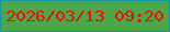 文字の大きさ：1、枠の色：1693a8、背景の色：4ba748、文字の色：fa0804 無料ブログパーツのブログ時計