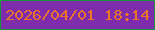 文字の大きさ：2、枠の色：16943e、背景の色：7f2cac、文字の色：ea752a 無料ブログパーツのブログ時計