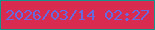 文字の大きさ：2、枠の色：16958d、背景の色：d92b4f、文字の色：676adf 無料ブログパーツのブログ時計