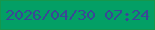 文字の大きさ：2、枠の色：16974c、背景の色：039f65、文字の色：3a4796 無料ブログパーツのブログ時計