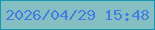 文字の大きさ：5、枠の色：1698b2、背景の色：85bfc1、文字の色：437de3 無料ブログパーツのブログ時計