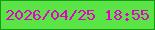文字の大きさ：3、枠の色：169913、背景の色：5ae446、文字の色：e300c7 無料ブログパーツのブログ時計