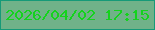 文字の大きさ：3、枠の色：169a78、背景の色：70b289、文字の色：14d31e 無料ブログパーツのブログ時計