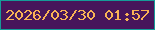 文字の大きさ：4、枠の色：169b98、背景の色：47155b、文字の色：f9b255 無料ブログパーツのブログ時計