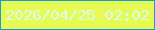 文字の大きさ：4、枠の色：169bcc、背景の色：e5fa52、文字の色：e0faf3 無料ブログパーツのブログ時計