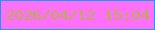 文字の大きさ：5、枠の色：169cf2、背景の色：ff70fa、文字の色：b6af4b 無料ブログパーツのブログ時計