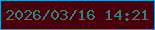 文字の大きさ：2、枠の色：169dd4、背景の色：4a000b、文字の色：31837b 無料ブログパーツのブログ時計