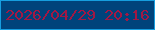 文字の大きさ：1、枠の色：169edf、背景の色：00437b、文字の色：a11844 無料ブログパーツのブログ時計