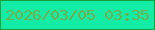 文字の大きさ：2、枠の色：169f34、背景の色：12eca6、文字の色：76ad48 無料ブログパーツのブログ時計