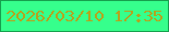 文字の大きさ：5、枠の色：16a04e、背景の色：36ff8c、文字の色：b2a51f 無料ブログパーツのブログ時計