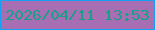 文字の大きさ：3、枠の色：16a0f2、背景の色：a76eb3、文字の色：18a084 無料ブログパーツのブログ時計
