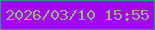 文字の大きさ：2、枠の色：16a179、背景の色：a207f3、文字の色：95b877 無料ブログパーツのブログ時計