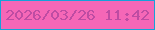 文字の大きさ：1、枠の色：16a1d9、背景の色：f567b7、文字の色：be4ca3 無料ブログパーツのブログ時計